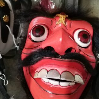 Balinese Topeng Mask — Red Fierce Warrior