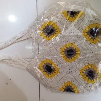 Crochet Granny Square Tote Bag — Sunflower